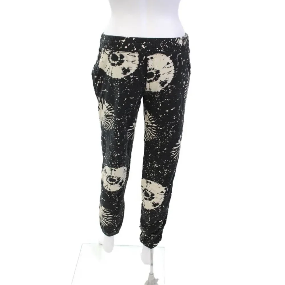 PJ Salvage Womens Tie Dye Print Pajama Sweatpants Black Size Extra Small